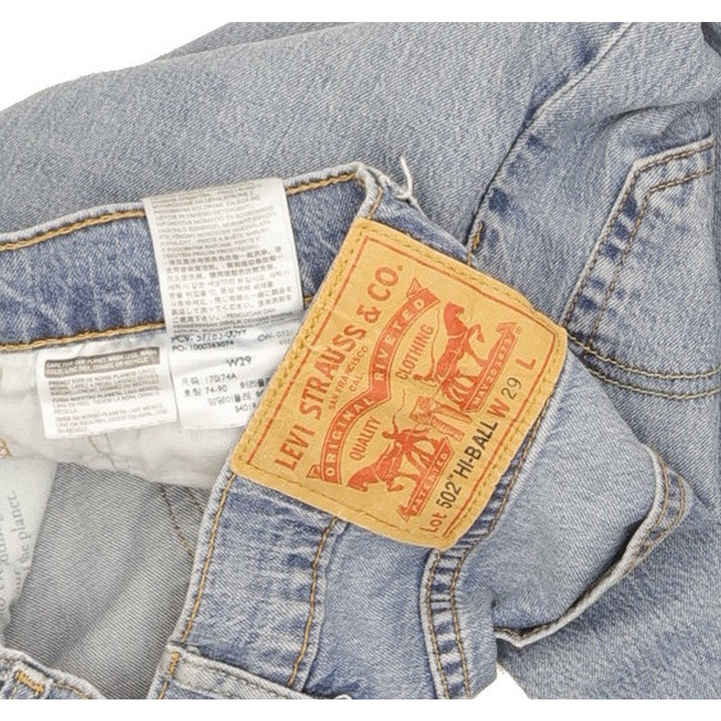 Levi's 502 Hi-Bll Men Blue Tapered Regular Stretch Jeans W29 L29