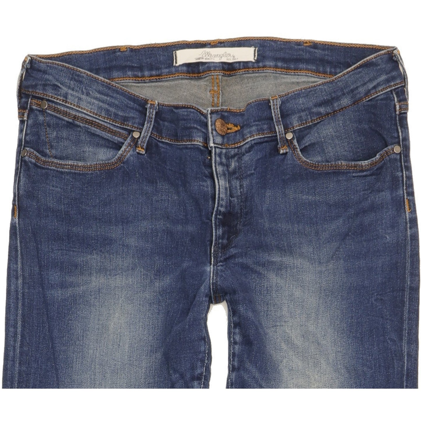 Wrangler Drew Women Blue Straight Slim Stretch Jeans W30 L31