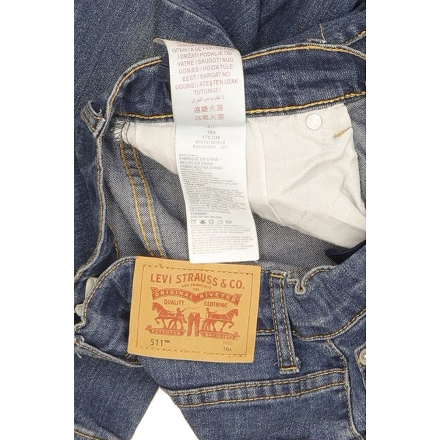 Levi's 511 Kids Blue Straight Slim Stretch Jeans W28 L31