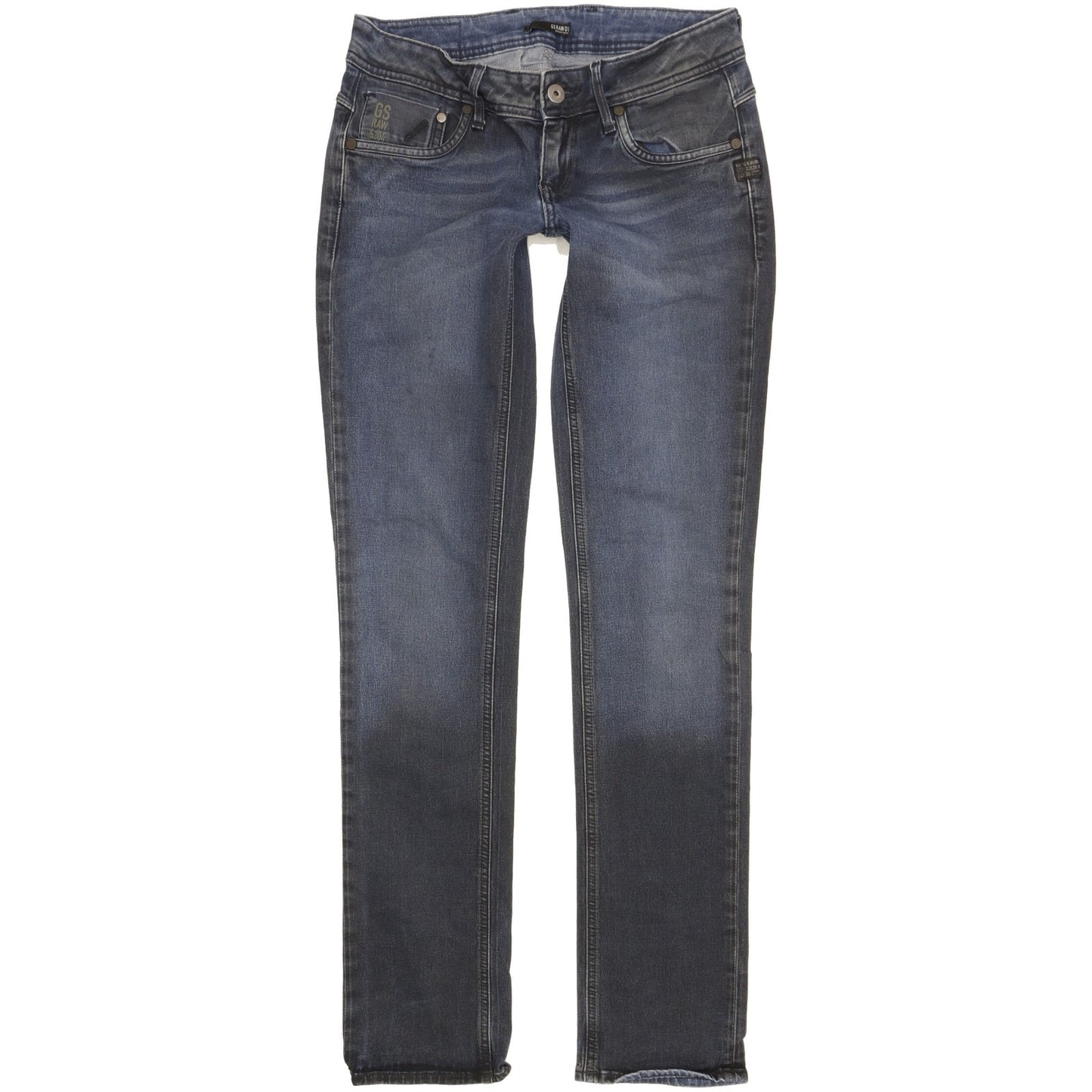 G-Star Attacc Women Blue Straight Slim Stretch Jeans W28 L32