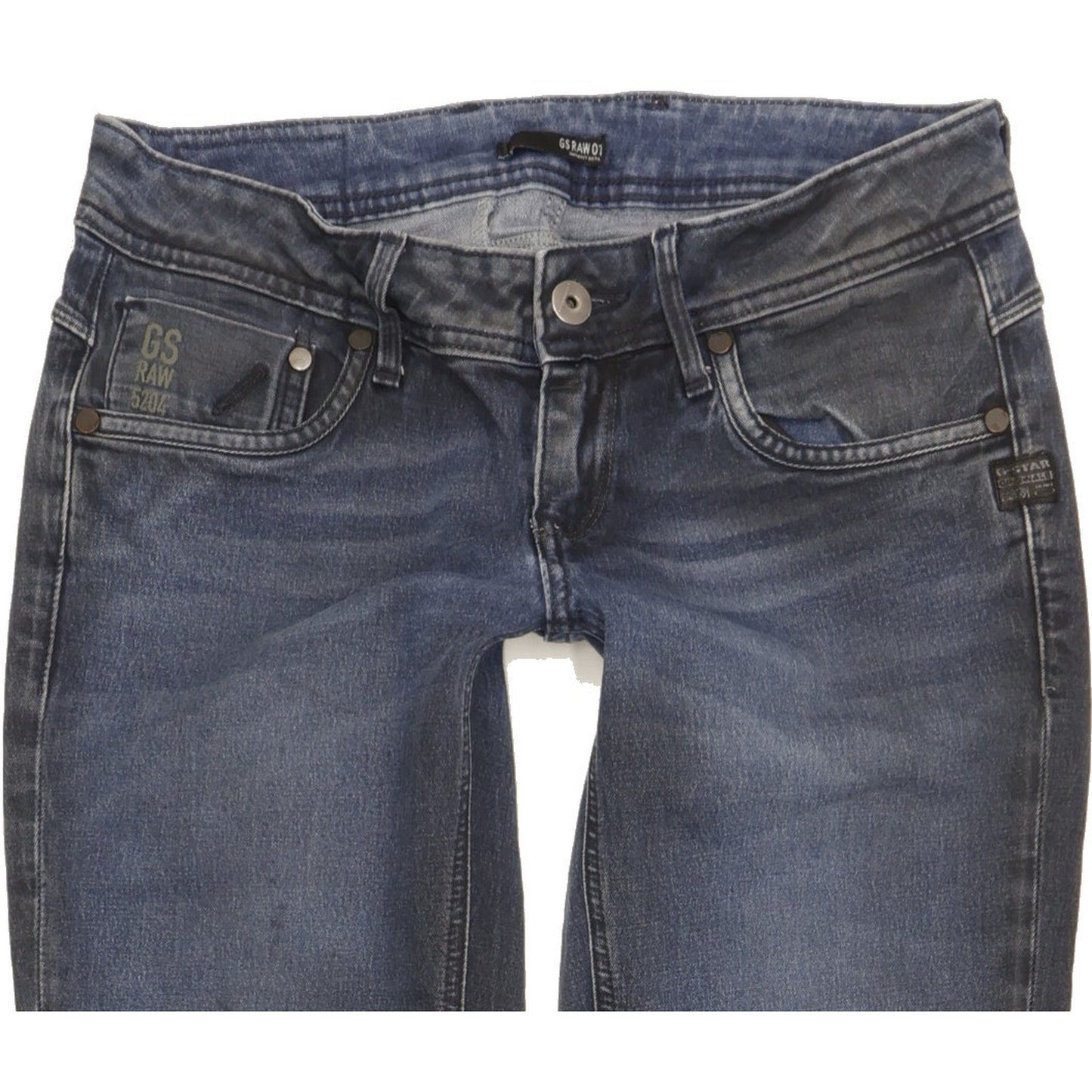 G-Star Attacc Women Blue Straight Slim Stretch Jeans W28 L32