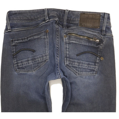 G-Star Attacc Women Blue Straight Slim Stretch Jeans W28 L32