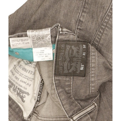 Levi's 511 Men Grey Straight Slim Stretch Jeans W31 L30
