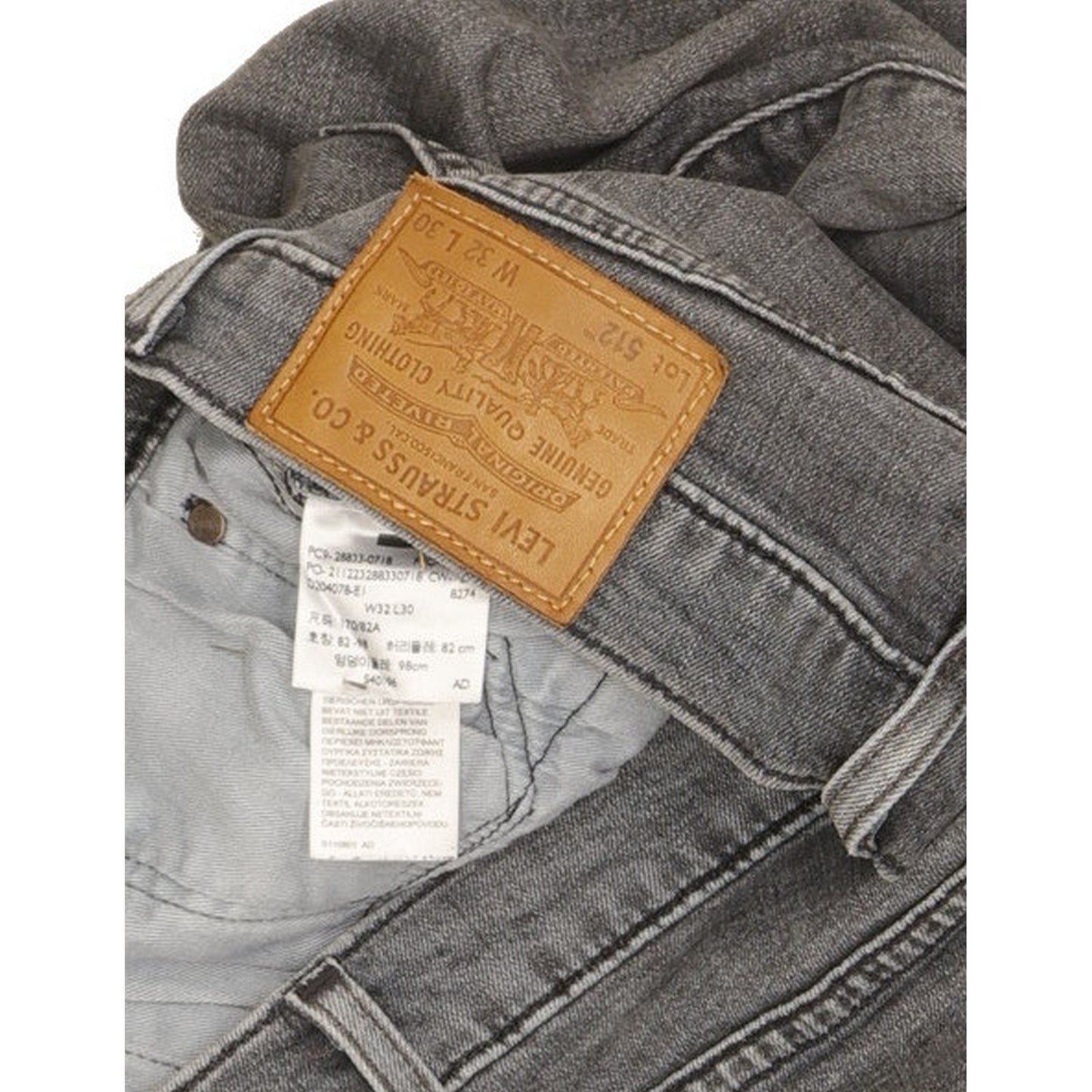 Levi's 512 Men Grey Tapered Slim Jeans W32 L29
