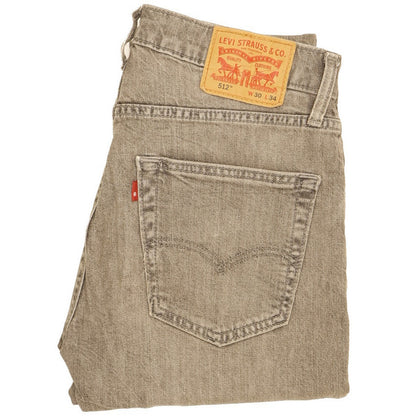 Levi's 512 Men Grey Tapered Slim Jeans W30 L32
