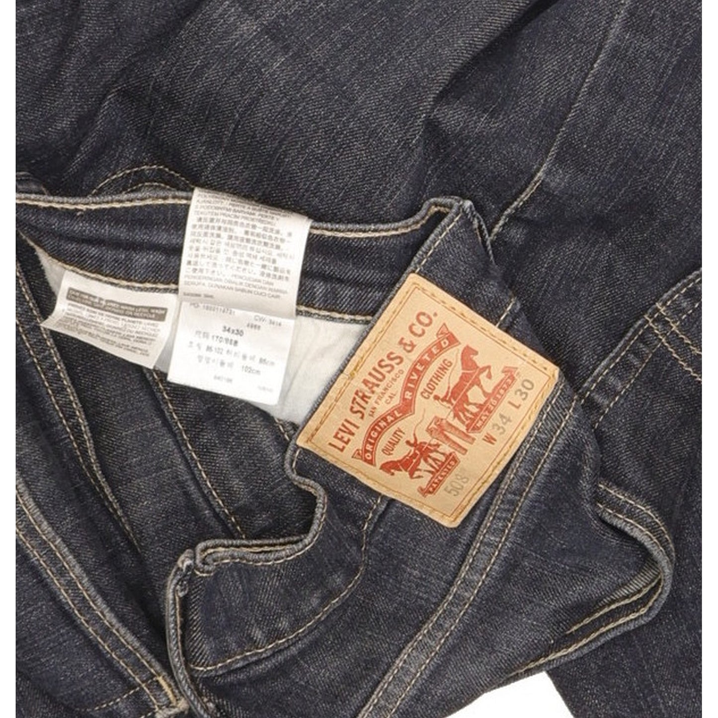 Levi's 508 Men Blue Straight Slim Stretch Jeans W34 L28