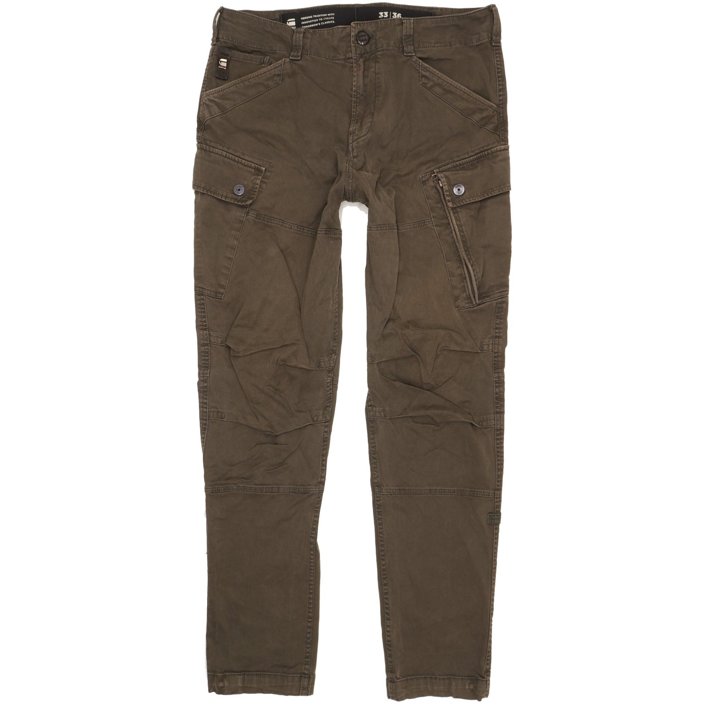G-Star Roxic Cargo Men Green Tapered Relaxed Stretch Jeans W33 L36