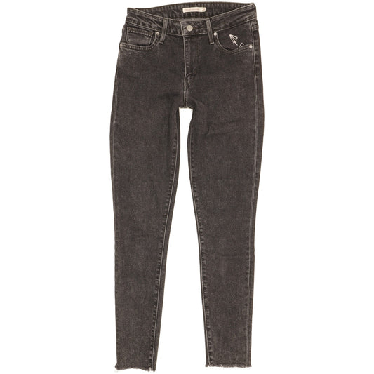 Levi's 721 Women Black Skinny Slim Stretch Jeans W26 L30