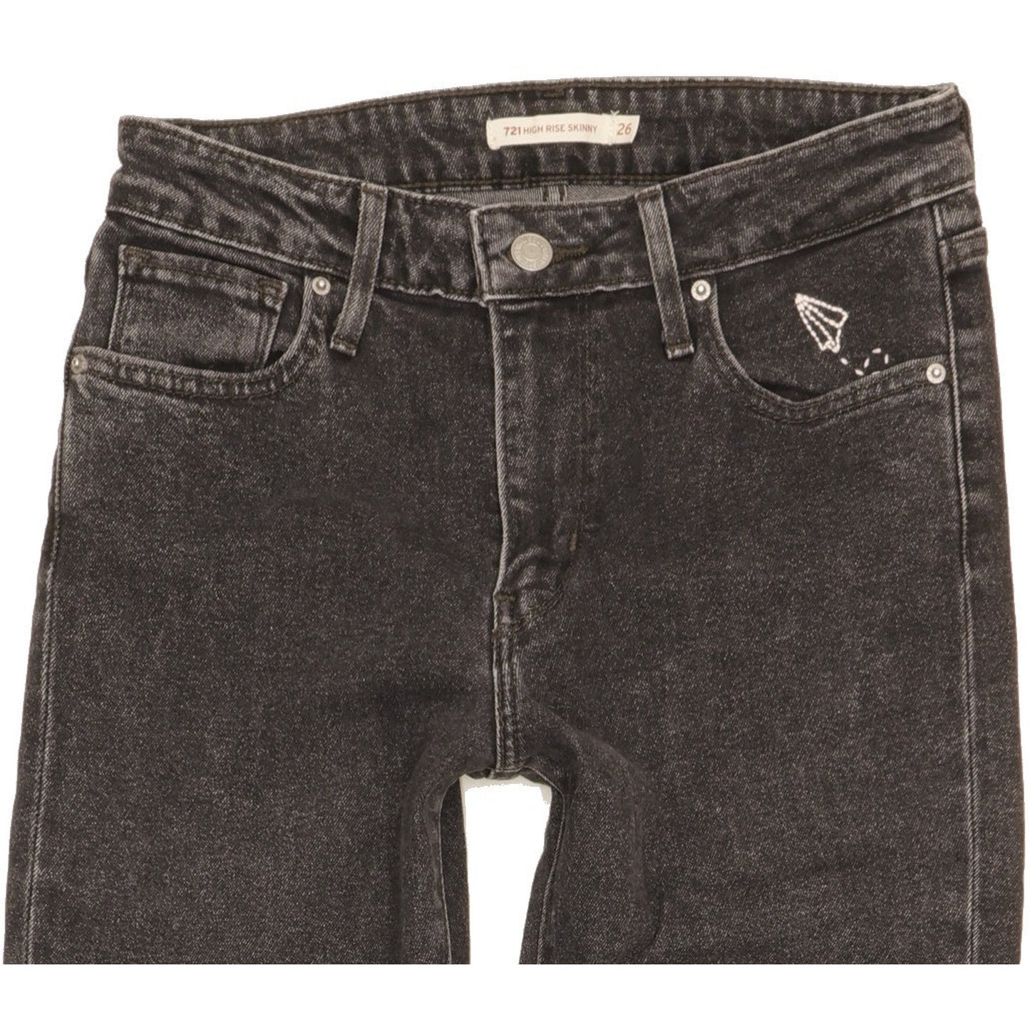 Levi's 721 Women Black Skinny Slim Stretch Jeans W26 L30