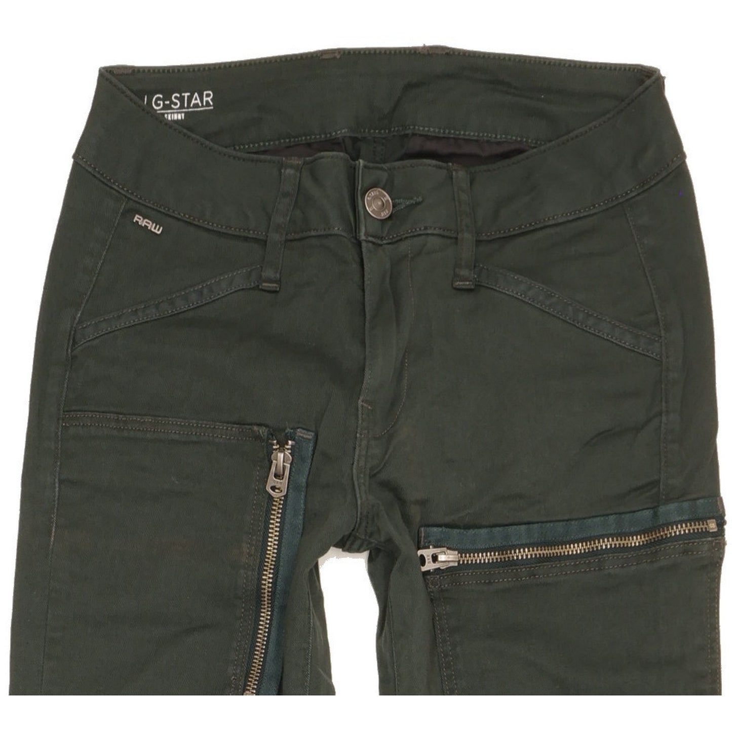 G-Star Powel Men Green Skinny Slim Stretch Jeans W26 L30
