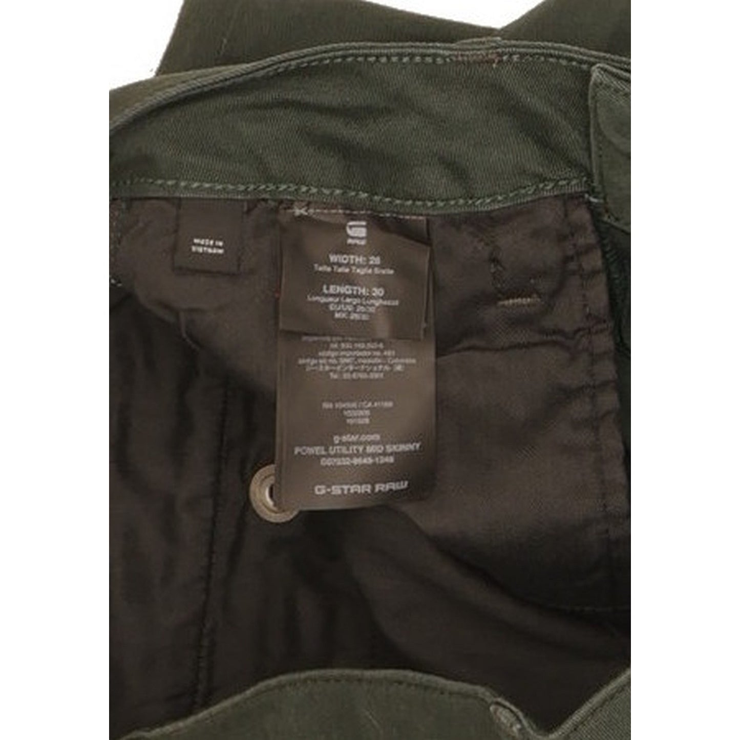 G-Star Powel Men Green Skinny Slim Stretch Jeans W26 L30