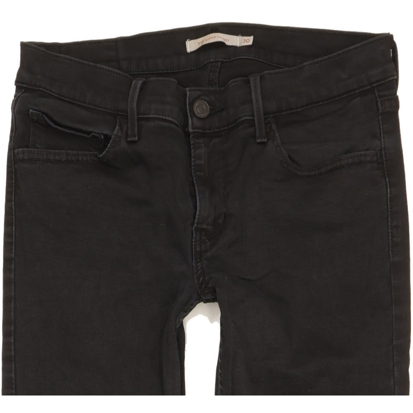 Levi's 710 Super Women Black Skinny Slim Stretch Jeans W30 L29