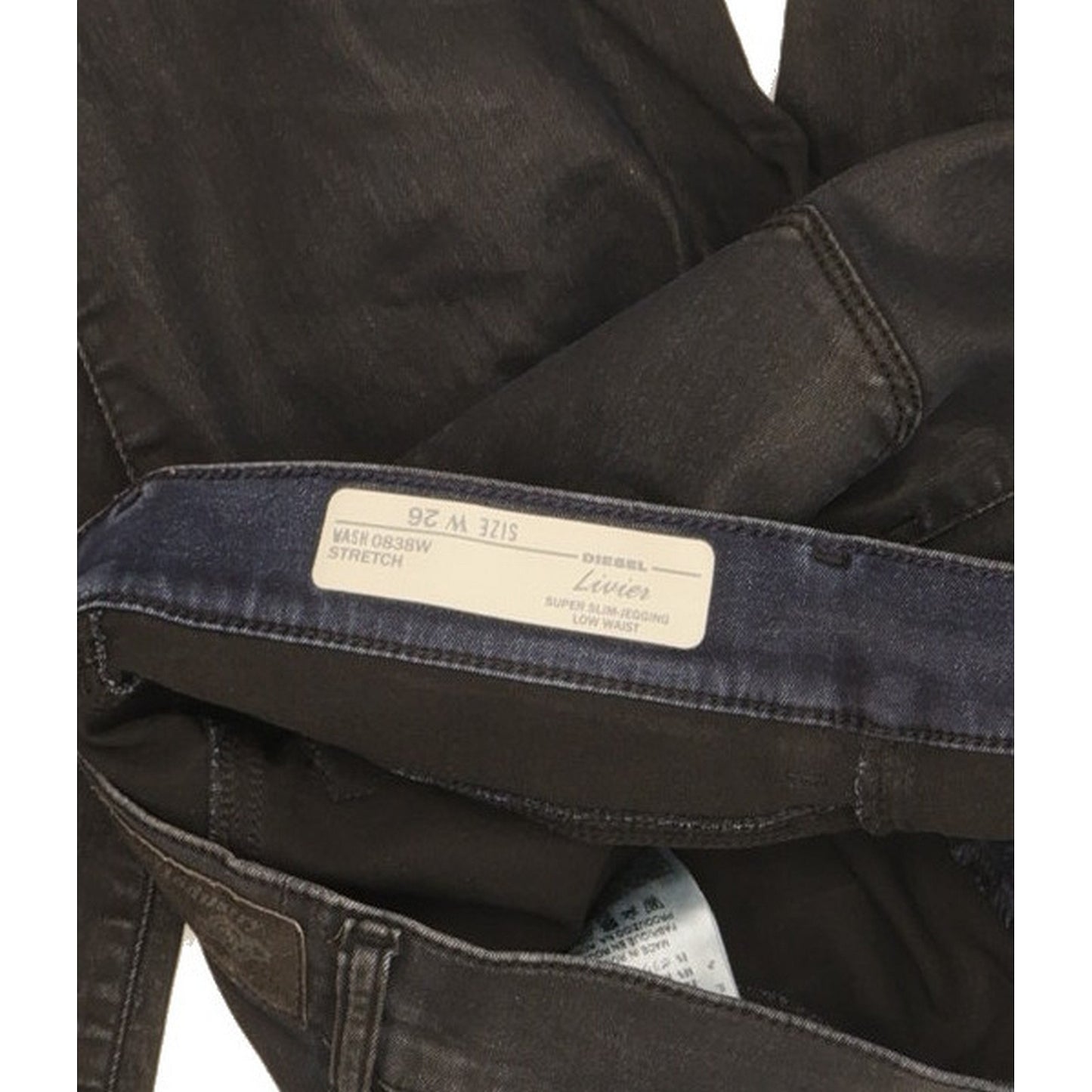 Diesel Livier Women Black Skinny Slim Jegging Stretch Jeans W26 L26