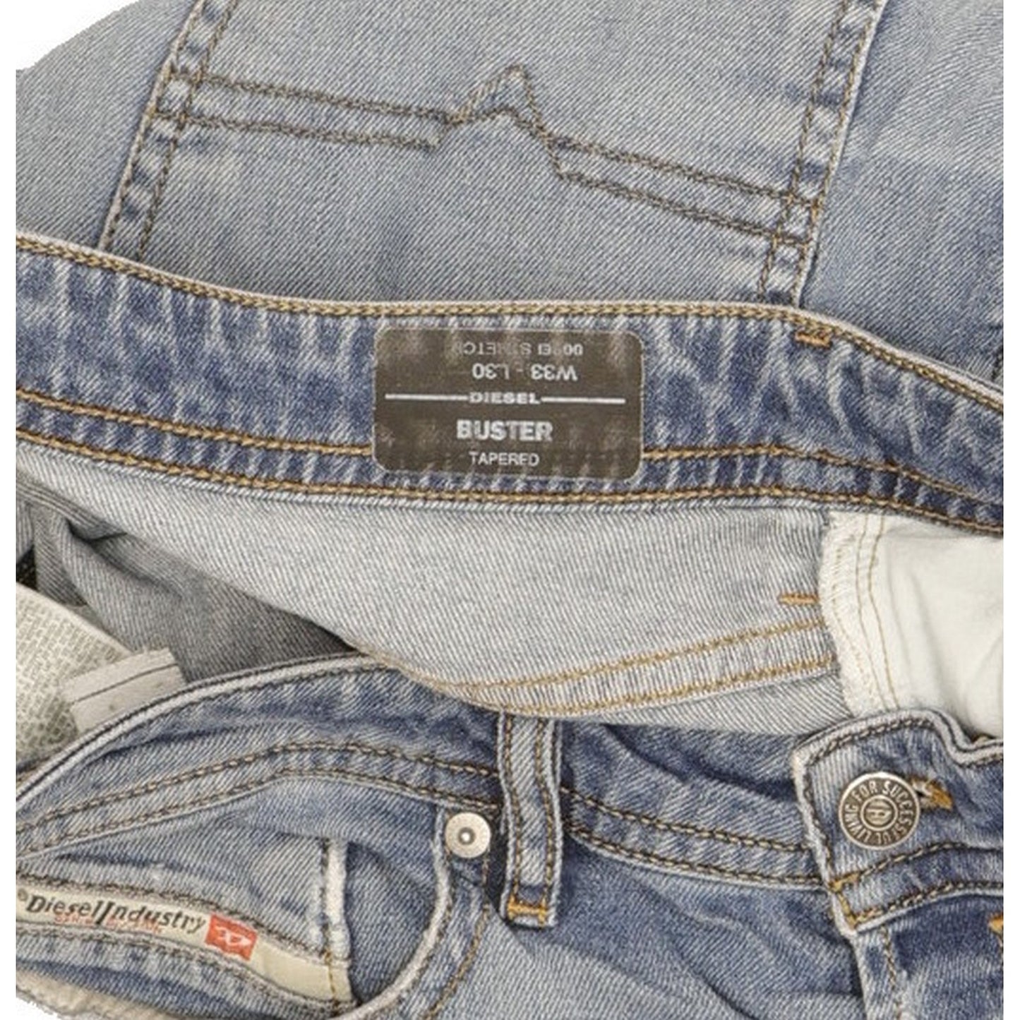 Diesel Buster Men Blue Tapered Regular Stretch Jeans W33 L30