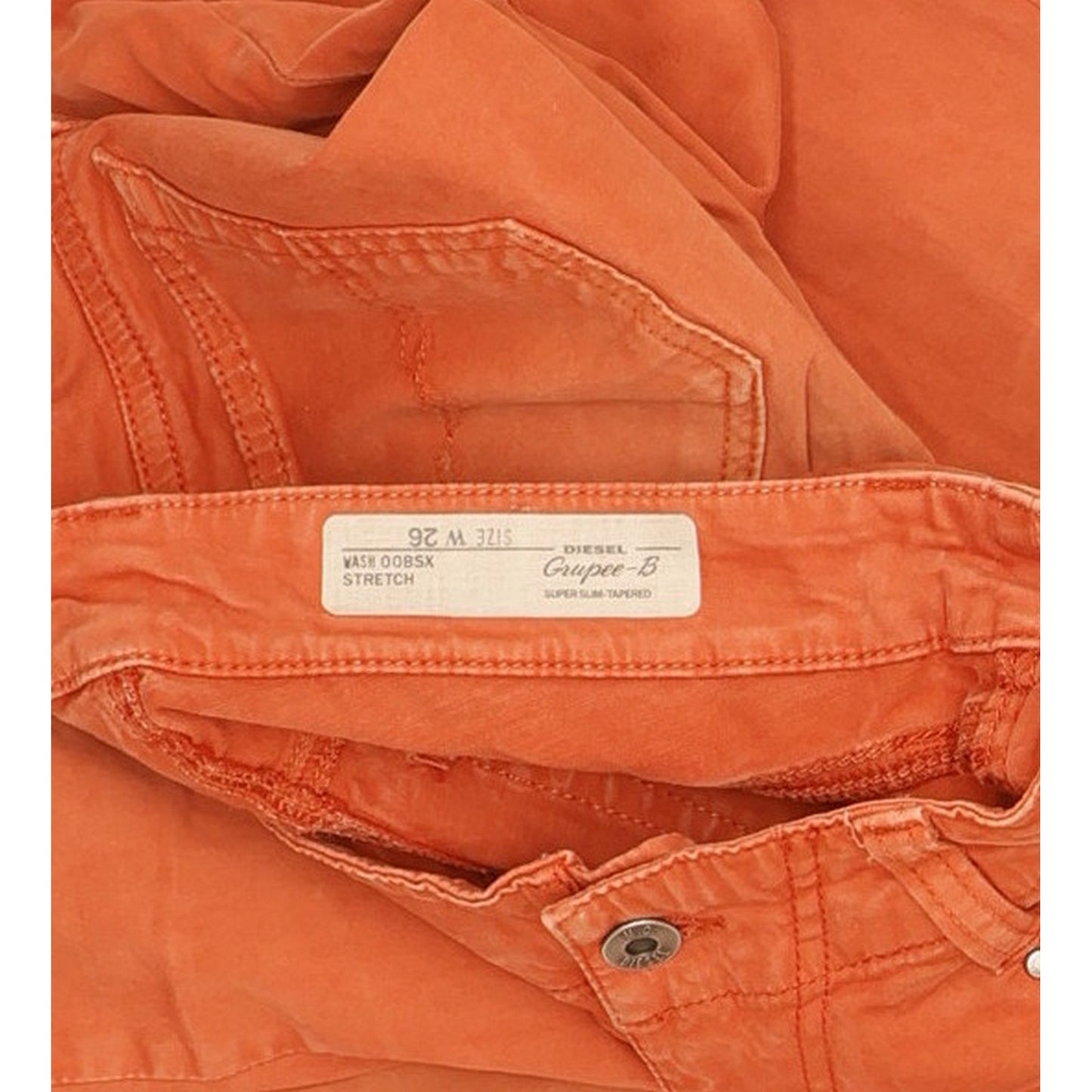 Diesel Grupee-B Women Red Tapered Slim Stretch Jeans W26 L32