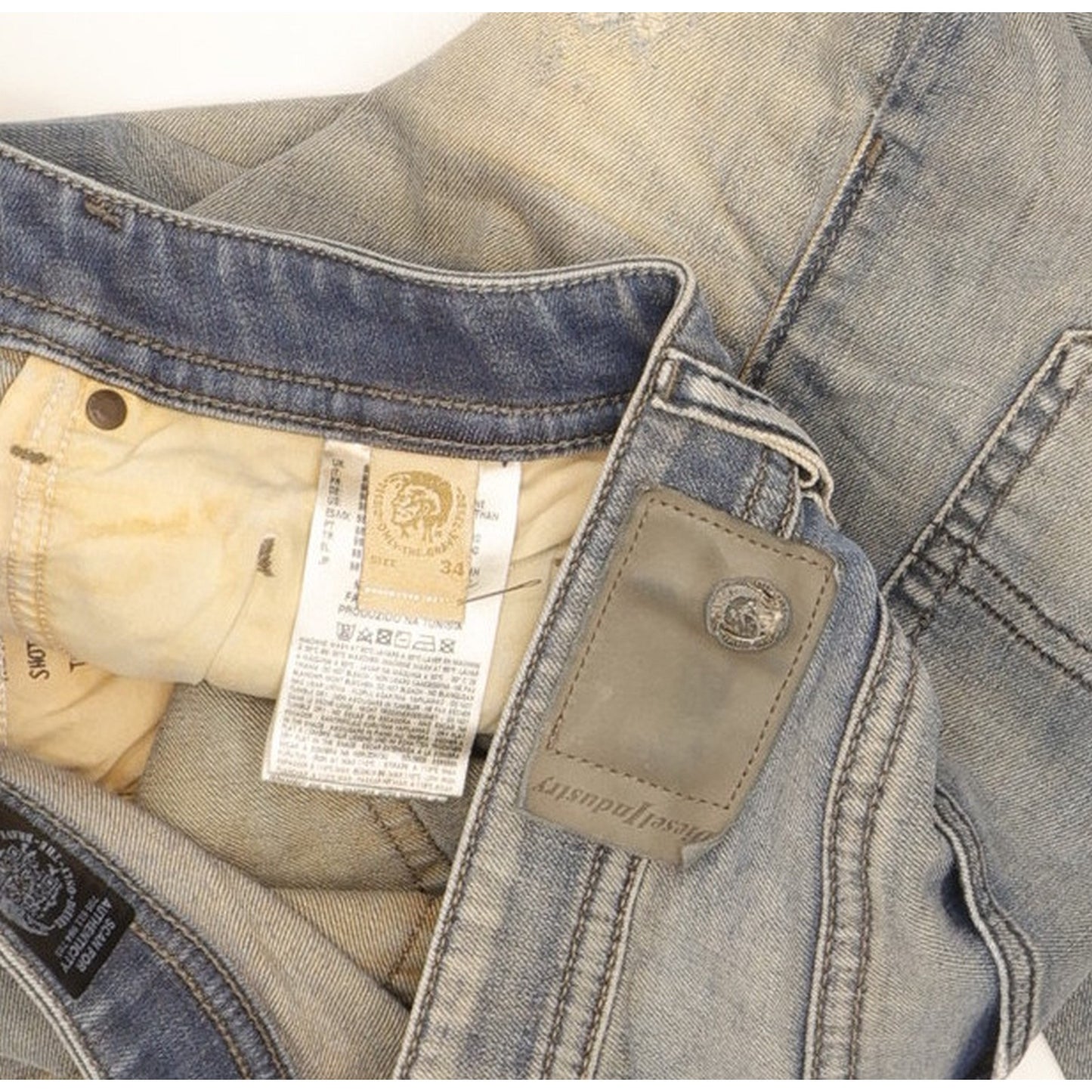 Diesel Buster Men Blue Tapered Slim Stretch Jeans W34 L30