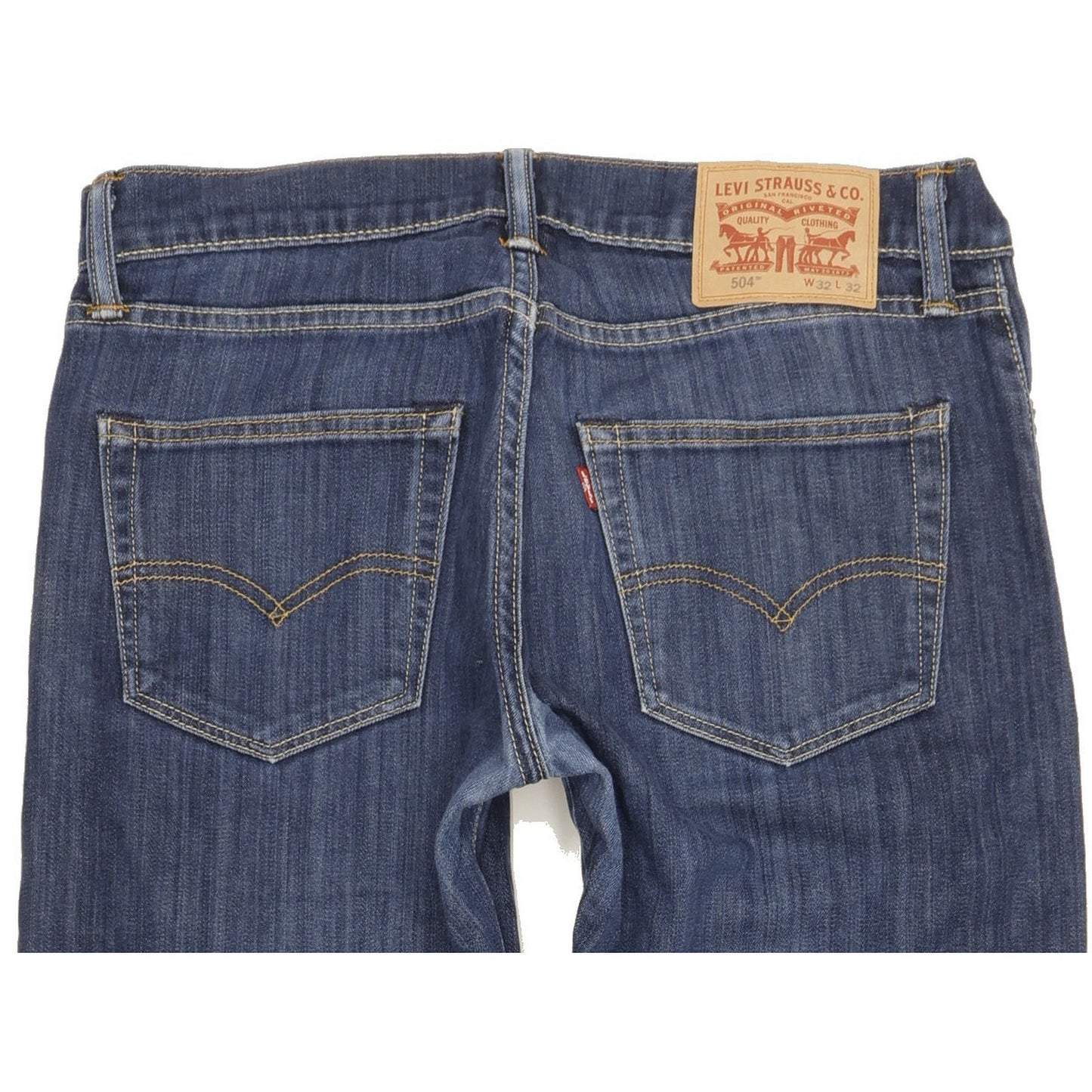 Levi's 504 Men Blue Straight Regular Stretch Jeans W32 L30