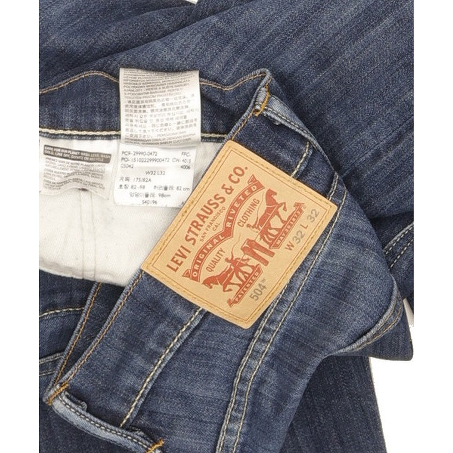 Levi's 504 Men Blue Straight Regular Stretch Jeans W32 L30