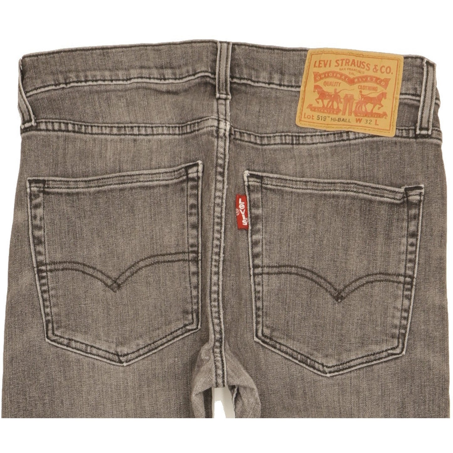 Levi's 519 Hi-Ball Men Grey Skinny Slim Stretch Jeans W32 L30