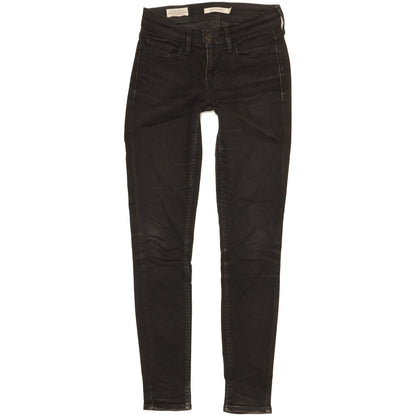 Levi's 710 Super Women Black Skinny Slim Stretch Jeans W24 L28