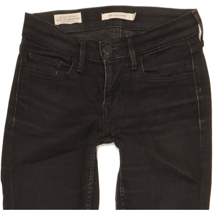 Levi's 710 Super Women Black Skinny Slim Stretch Jeans W24 L28