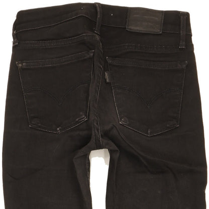 Levi's 710 Super Women Black Skinny Slim Stretch Jeans W24 L28