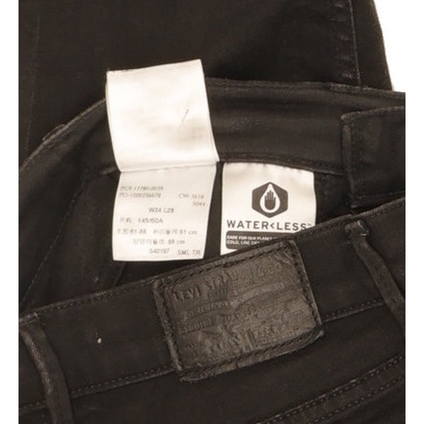 Levi's 710 Super Women Black Skinny Slim Stretch Jeans W24 L28