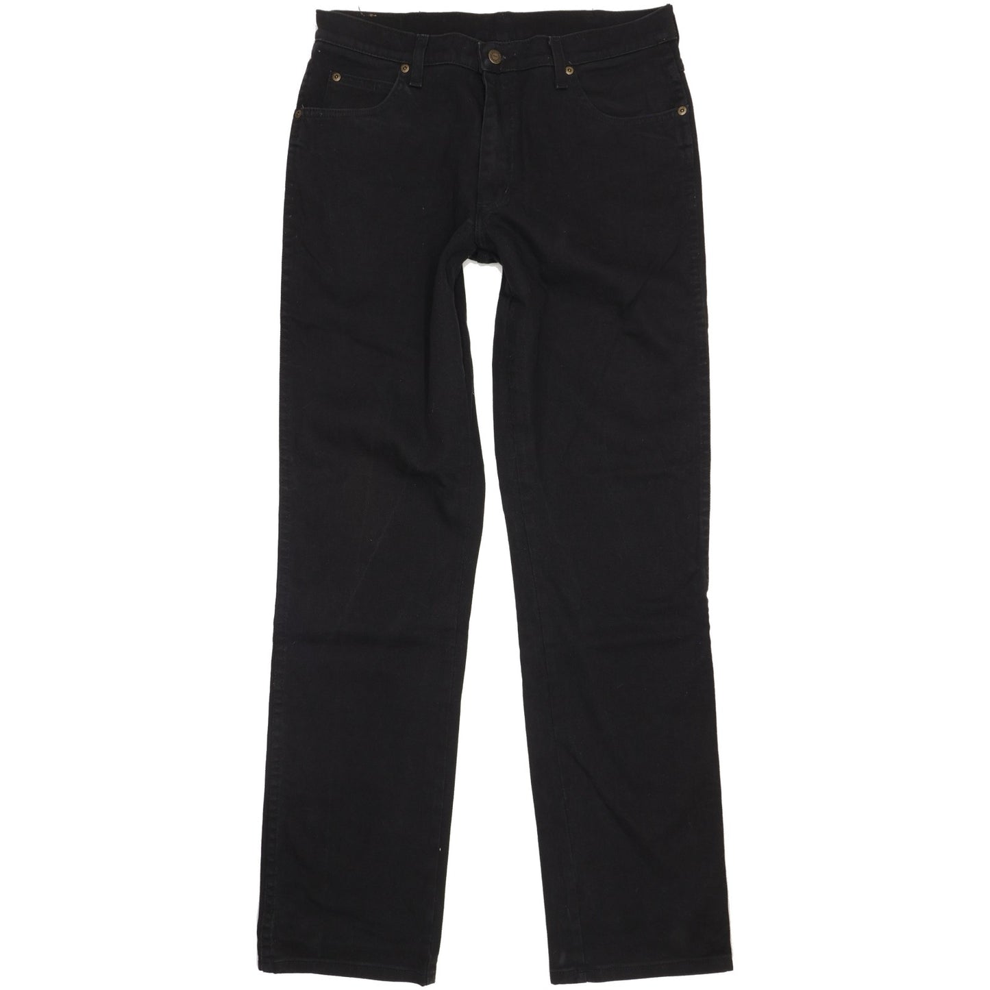 Wrangler Durable Quality Men Black Straight Regular Stretch Jeans W34 L35
