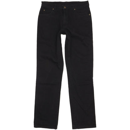 Wrangler Durable Quality Men Black Straight Regular Stretch Jeans W34 L35