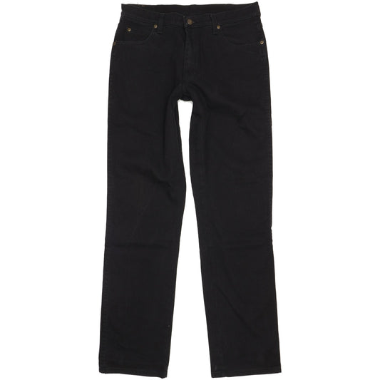 Wrangler Durable Quality Men Black Straight Regular Stretch Jeans W34 L35