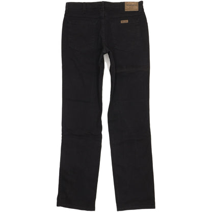 Wrangler Durable Quality Men Black Straight Regular Stretch Jeans W34 L35