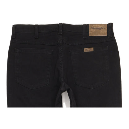 Wrangler Durable Quality Men Black Straight Regular Stretch Jeans W34 L35