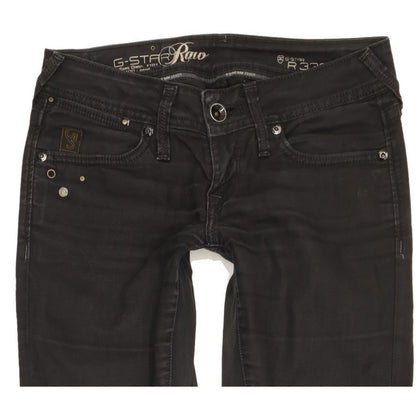 G-Star Core Women Black Straight Slim Stretch Jeans W26 L34