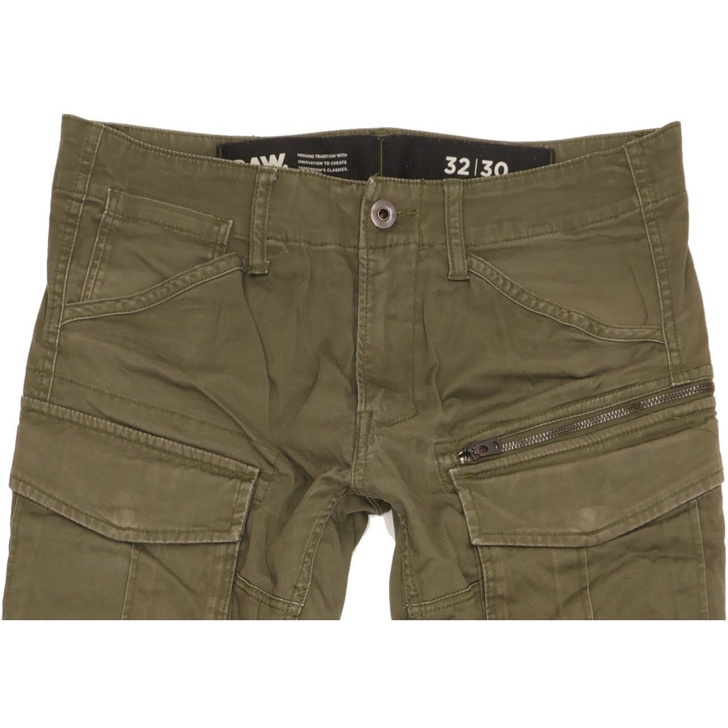 G-Star Rovic 3D Men Green Tapered Regular Stretch Jeans W32 L30