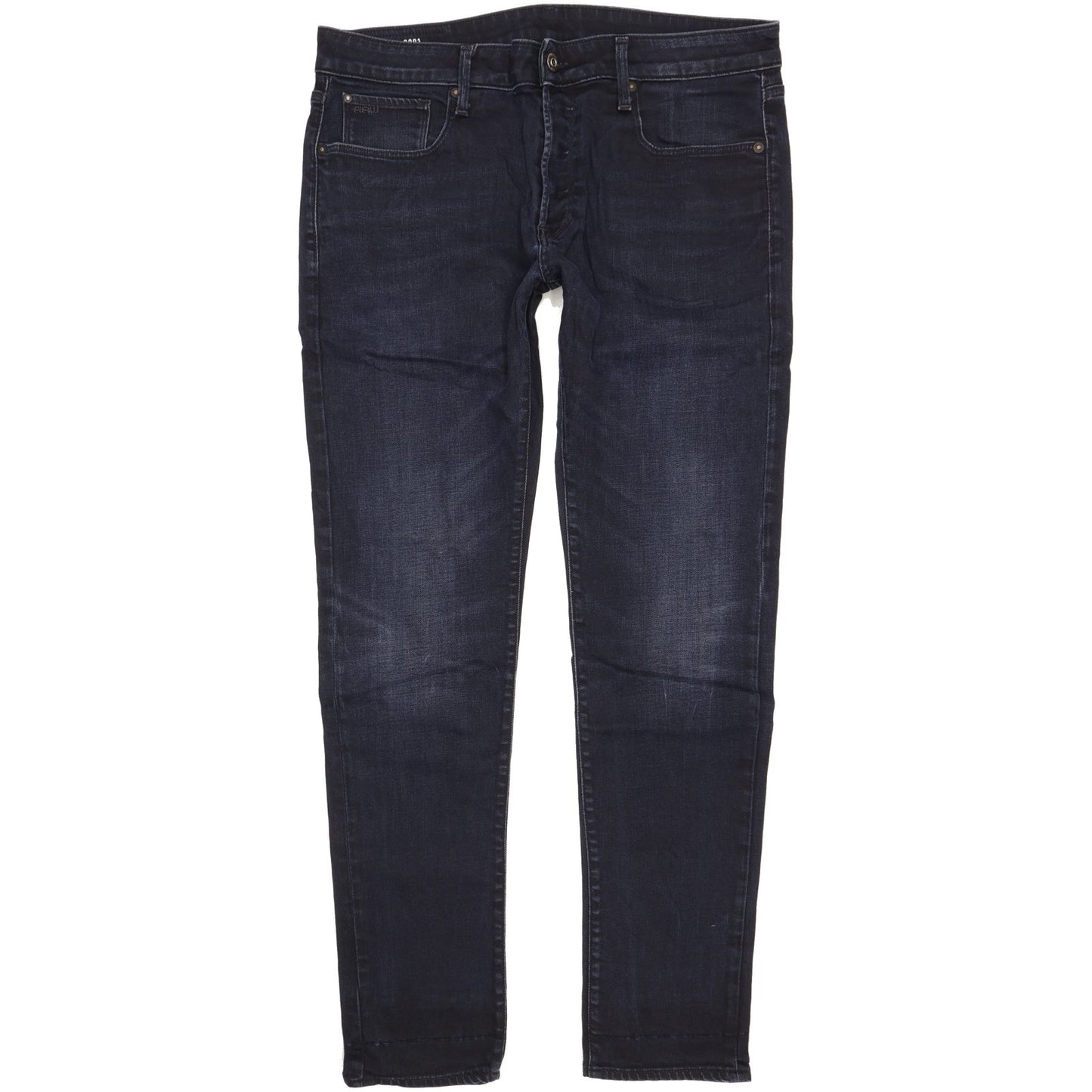 G-Star 3301 Men Navy Straight Slim Stretch Jeans W36 L32