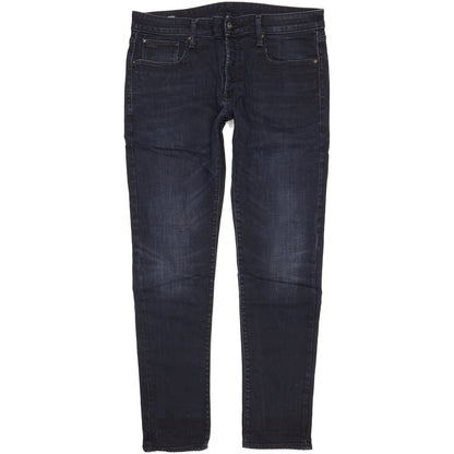 G-Star 3301 Men Navy Straight Slim Stretch Jeans W36 L32