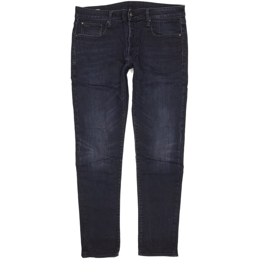 G-Star 3301 Men Navy Straight Slim Stretch Jeans W36 L32