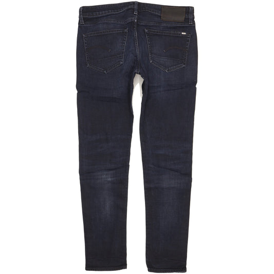 G-Star 3301 Men Navy Straight Slim Stretch Jeans W36 L32