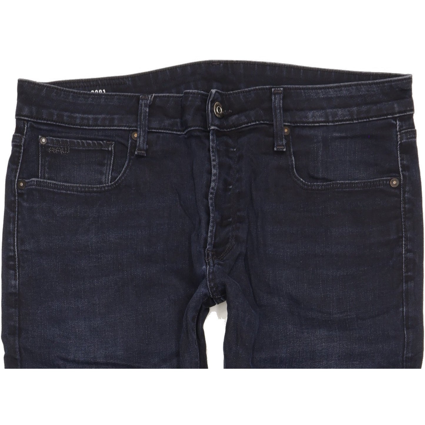 G-Star 3301 Men Navy Straight Slim Stretch Jeans W36 L32