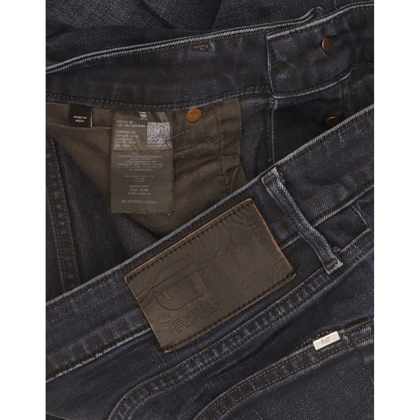 G-Star 3301 Men Navy Straight Slim Stretch Jeans W36 L32