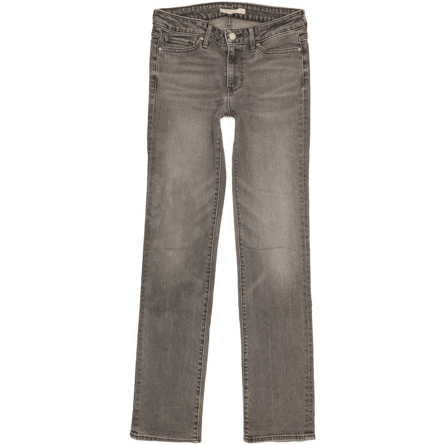 Levi's 714 Women Grey Straight Slim Stretch Jeans W27 L33
