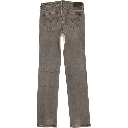 Levi's 714 Women Grey Straight Slim Stretch Jeans W27 L33