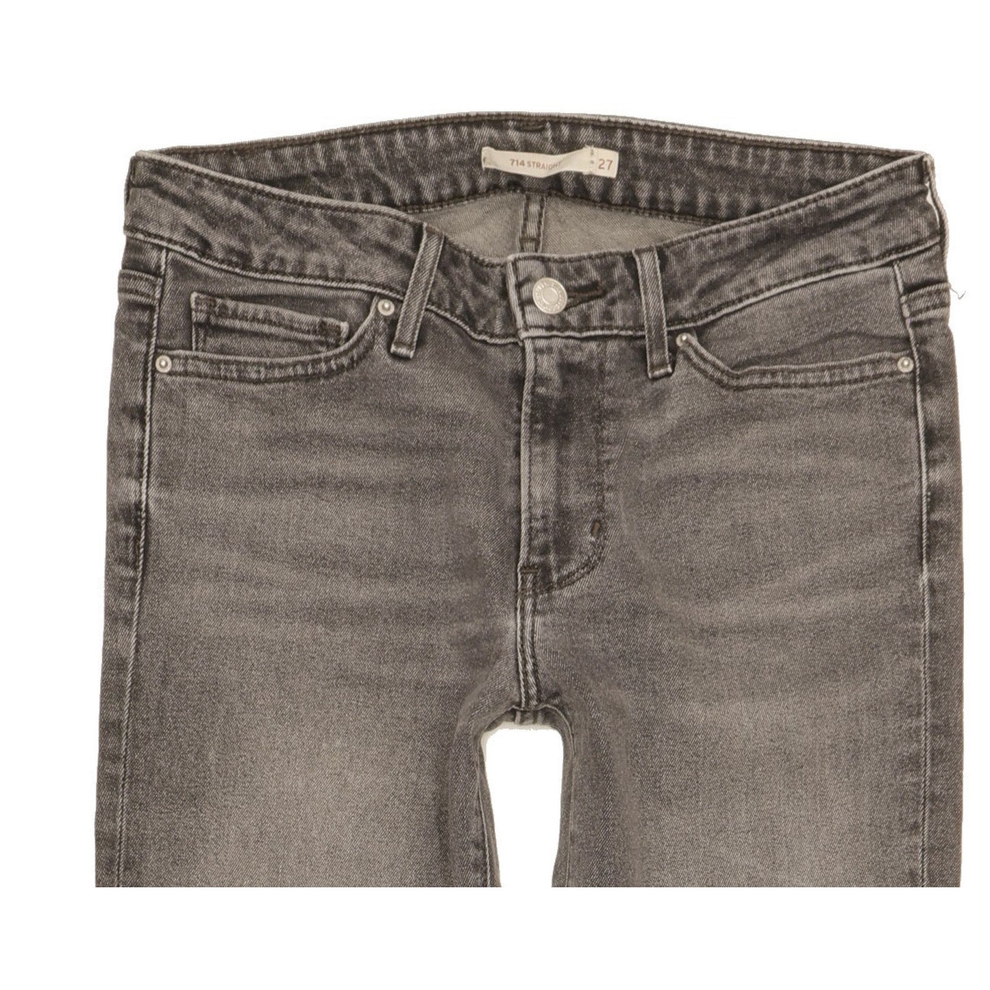 Levi's 714 Women Grey Straight Slim Stretch Jeans W27 L33