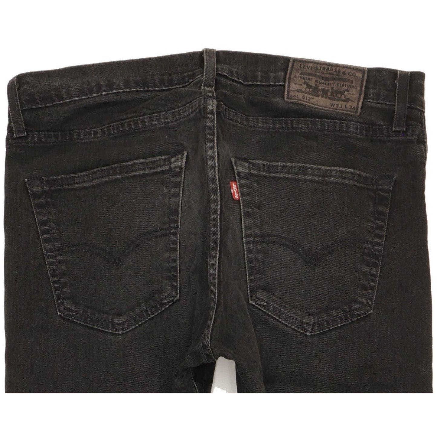 Levi's 512 Men Black Tapered Slim Stretch Jeans W33 L33