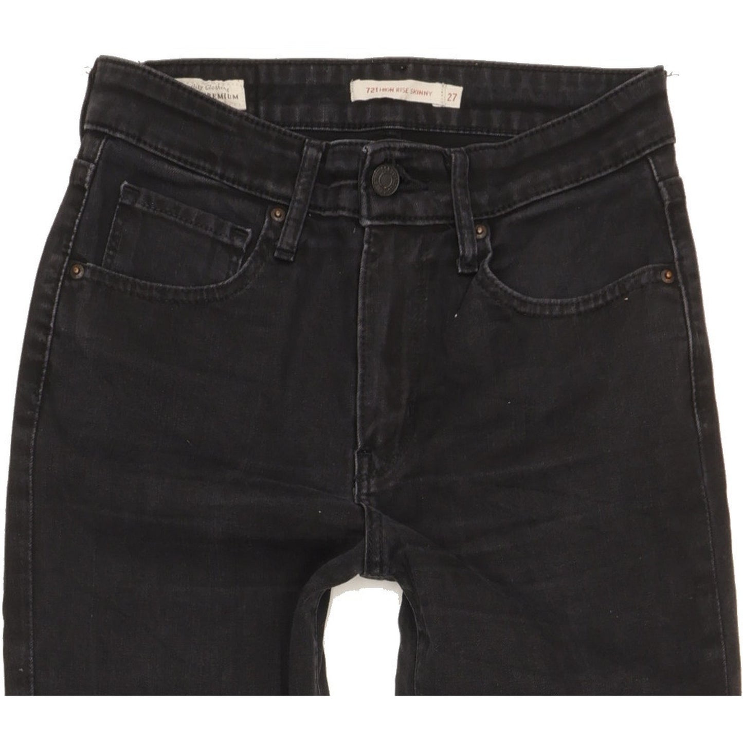 Levi's 721 Black Skinny Slim Stretch Jeans High Waisted W27 L32
