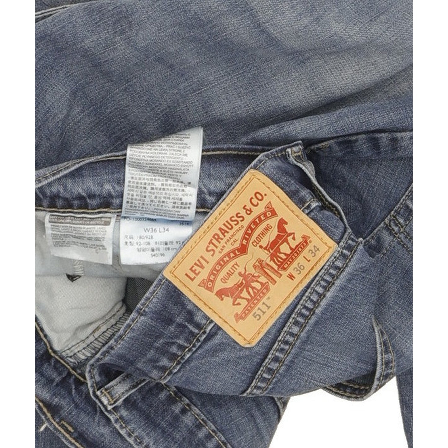 Levi's 511 Men Blue Straight Slim Stretch Jeans W36 L33