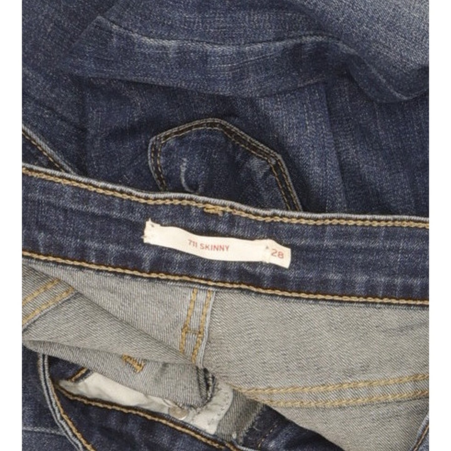Levi's 711 Women Blue Skinny Slim Stretch Jeans W28 L30