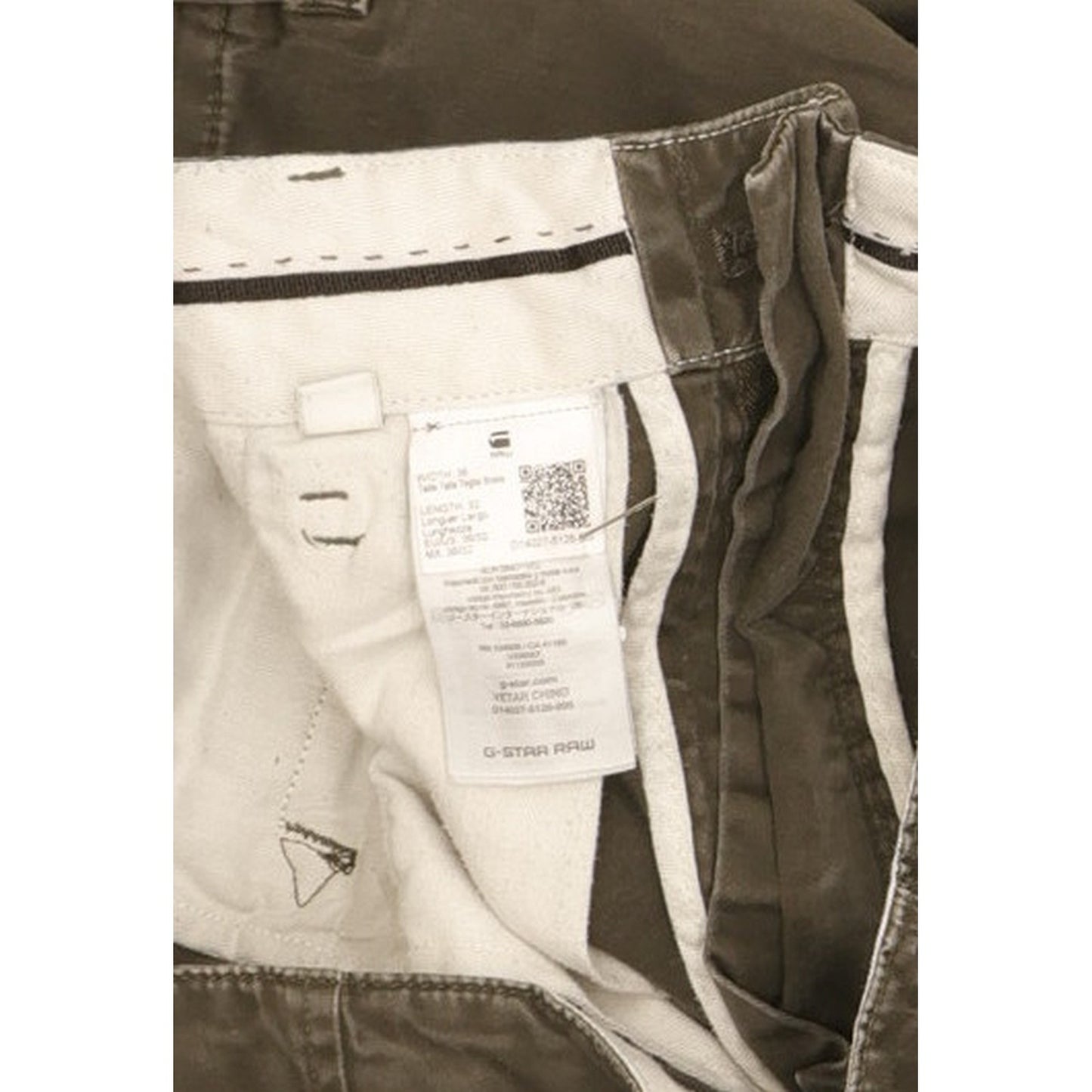 G-Star Vetar Men Grey Straight Regular Chino Stretch Jeans W36 L31