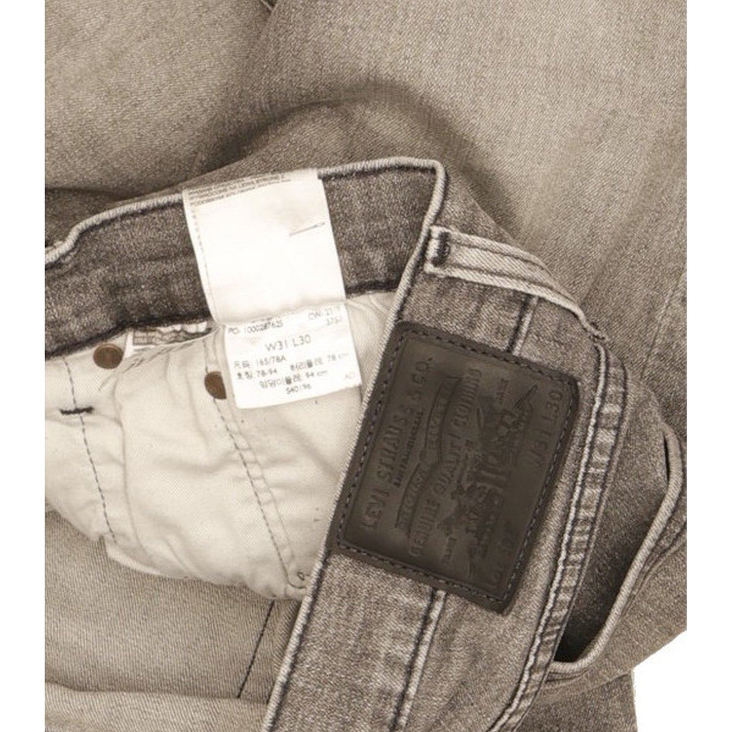 Levi's 502 Men Grey Tapered Regular Stretch Jeans W31 L28