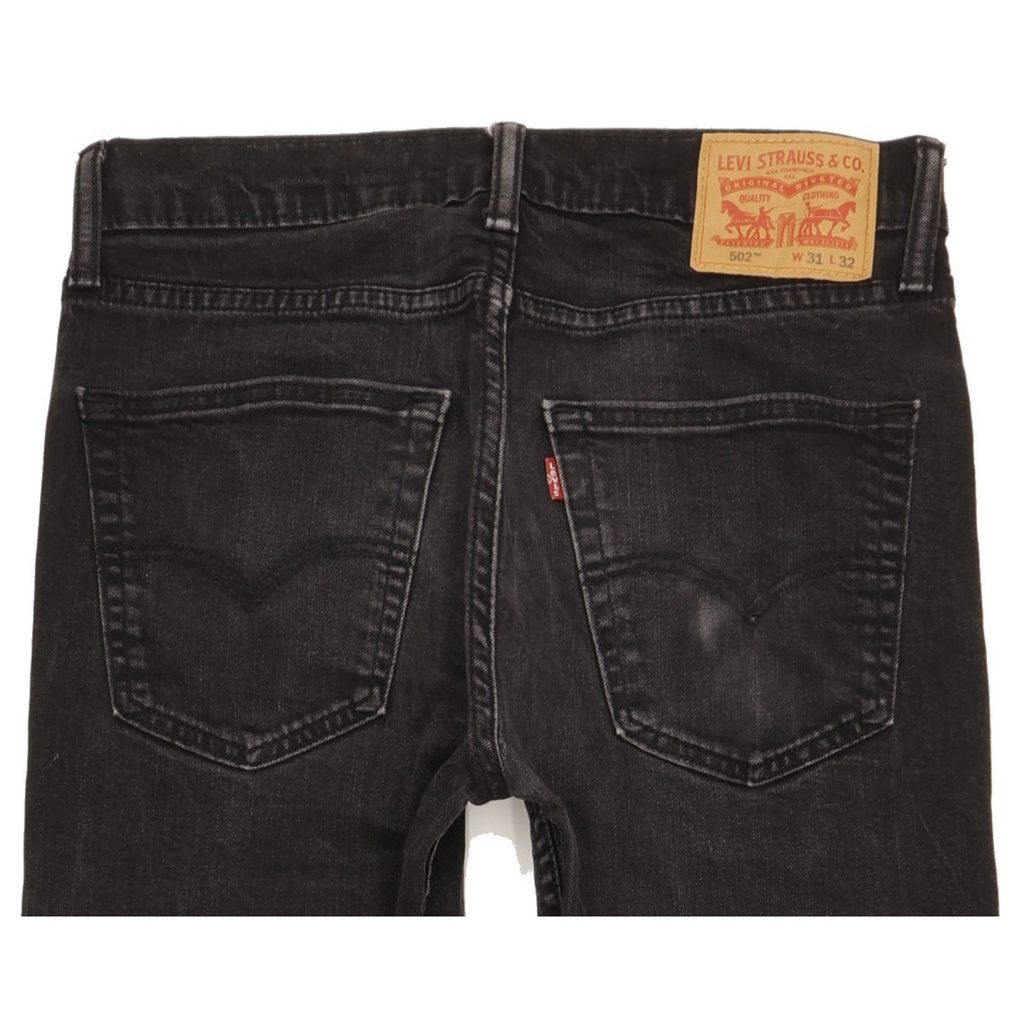 Levi's 502 Men Black Tapered Regular Stretch Jeans W31 L30